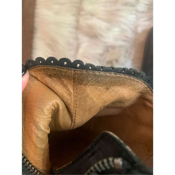 Frye Reed Scallop Leather Shootie Boots Black Size 8.5M - Picture 9 of 11